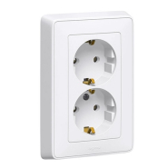 Розетка 2х2К + заземленням Legrand Cariva, 773627, біла