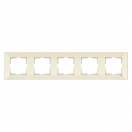 Рамка п'ятірна горизонтальна VIKO Meridian, 90979015-WH, крем - 1