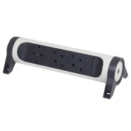 Удлинитель LEGRAND Премиум 3 гнезда, с заземлением, белый/чёрный кабель 3м, 694535