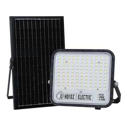 Прожектор на солнечной панеле Horoz TIGER PRO-200 SMD LED, 200W, 2750Lm, 6400K, IP65, чорний, 068-012-1200-010 - 1