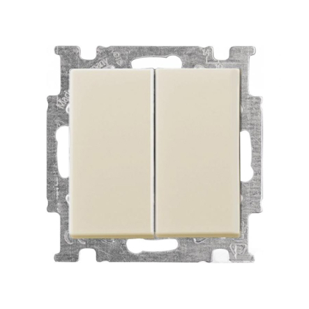 Выключатель двухклавишный проходной ABB Basic 55, 2006/6/ UC-92-507, слоновая кость - 1