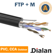 FTP+M (трос) Cat.5E 4PR 0.50CCA 305м Dialan (біметал, зовнішній з тросом)