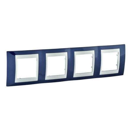 Рамка 4-местная индиго/белая Schneider Electric Uniсa PLUS, MGU6.008.842 - 1