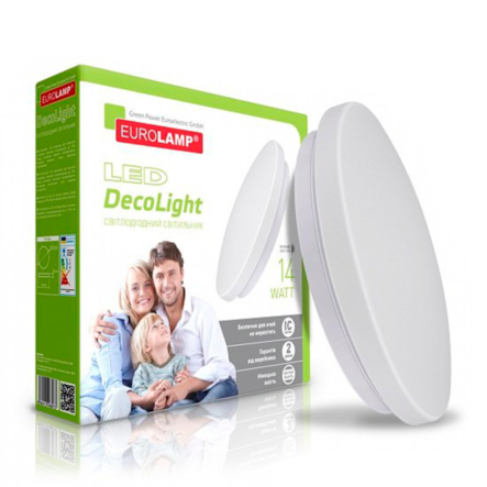 Світильник LED накладний EUROLAMP, 14W, 4000K, 1000Lm, круг, матовий - 1