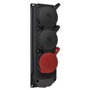 Колодка каучуковая АСКО-УКРЕМ 3Р + PE с защитными крышками трехместная, 1х25А+2х16А, A0250010013