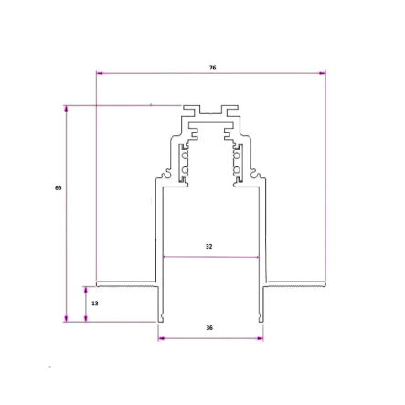Шина магнитная встраиваемая, Laguna Lighting, 1000х36х65мм, черная