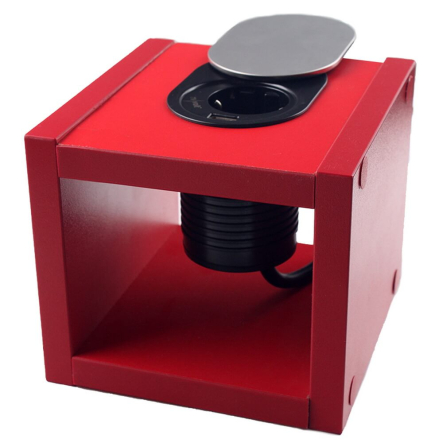 Розетка мебельная EH-ARN-304, 1*16 А (2P+PE) + 1*USB (5В/2.4A), настольная, встраиваемая