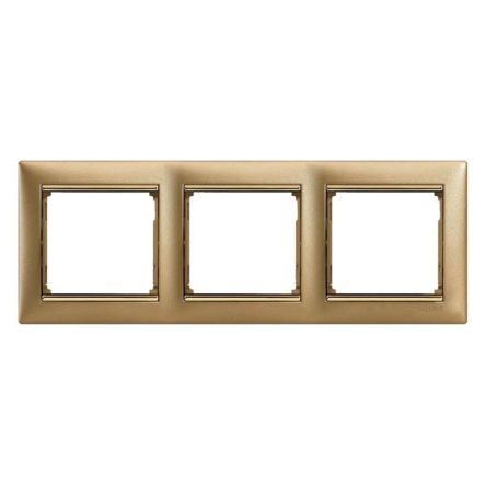 Рамка тройная LEGRAND Valena, 770303, матовое золото - 1