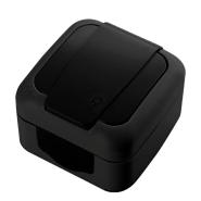 Розетка із заземленням VI-KO Palmiye 1-я, IP54, чорна, 90555108