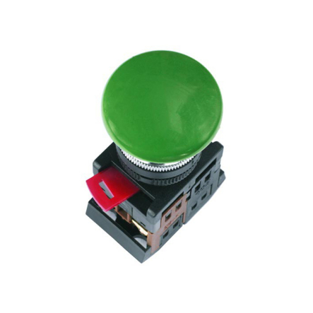 Кнопка IEK AEА-22 "Грибок" зеленый d22мм 1з+1р - 1