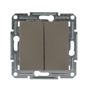 Перемикач двоклавішний, самозатискний, Schneider Electric ASFORA, бронза, ЕРН0600169
