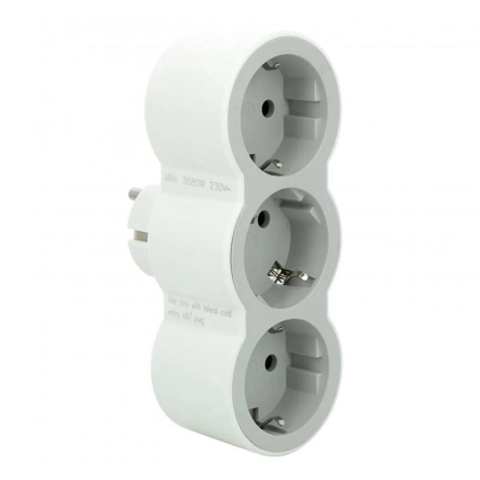 Блок Стандарт розеточный Legrand 694518, 2х2К+С, фронтальный, белый/серый - 1