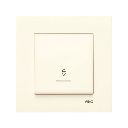 Вимикач 1 кл., прохідний з підсвіткою VIKO KARRE, 90960163, крем - 1