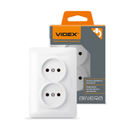 Розетка VIDEX BINERA двойная, белая, VF-BNSK2-W