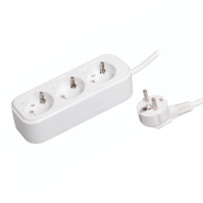 Удлинитель IEK CLASSIC 3 места с заземлением, белый 5 м, WYP11-16-03-05-Z