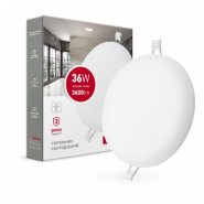 Светильник врезной MAXUS SP Edge, 36W, 4100K, 3600Lm, круг 230х230х20мм, 1-MSP-3641-C
