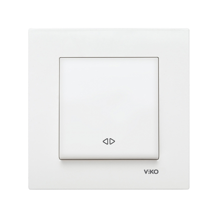 Вимикач 1 кл., реверсивний, проміжний, VIKO KARRE, 90960031, білий - 1