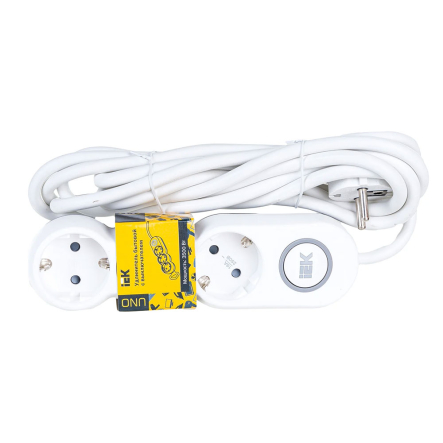 Удлинитель IEK UNO У03В 3 места 2P+PE/3м 3х1,5мм2 16А/250В, WYP53-16-03-03-ZK - 1