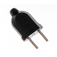 Вилка Luxel плоска без заземлення, чорна, 1106