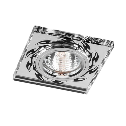 Светильник точечный Feron 8115-2, MR16, GU5.3, 50W, квадрат, серебро/черный хром - 1