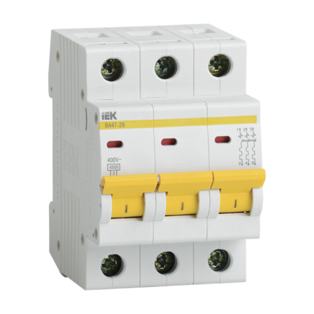 Автоматический выключатель IEK ВА47-29 3p 10A D (MVA20-3-010-D) - 1