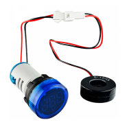 Вольтметр круглий АСКО-УКРЕМ ED16-22VD, A0190010019, 30-500В АС, синій, врізний монтаж