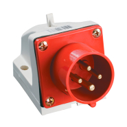 Вилка стаціонарна IEK 524, 3Р+РЕ, 32A, 380В, IP44, PSR52-032-4