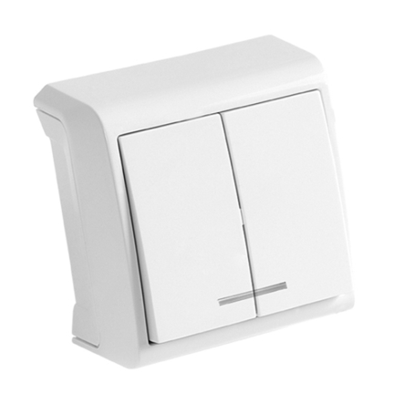 Выключатель 2 кл. с подсветкой, VIKO VERA, 90681050, белый - 1