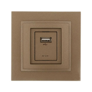 Розетка USB-зарядка, Mono Electric, DESPINA, бронза, 102-232305-177