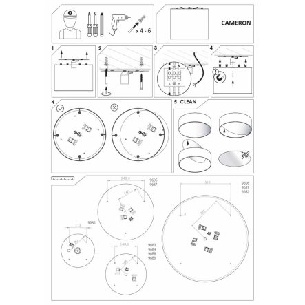 Светильник потолочный Nowodvorski 9687, CAMERON GRAY II PL E27 2x25W, ⌀35