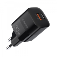 Зарядний пристрій Choetech PD5006-EU-BK, GaN, USB-A/USB-C, 33Вт, QC3.0/PD/PPS