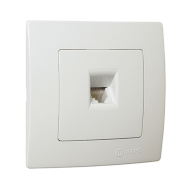 Розетка телефонная Makel Lillium Natural Kare, белая, 32001014