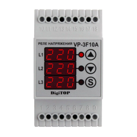 Реле напряжения Digitop VP-3F10A