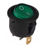 Переключатель 1 клав. круглый зеленый с подсветкой KCD1-5-101N GR/B 220V, АСКО-УКРЕМ, A0140040072