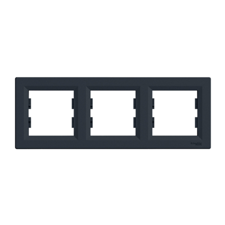 Рамка 3-постовая, горизонтальная, Schneider Electric ASFORA, антрацит, EPH5800371 - 1