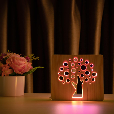 Ночник LED деревянный Деревцо (RGB/2)