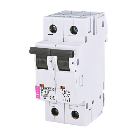 Автоматичний вимикач ETIMAT 10 2P C 10А (10 kA) - 1