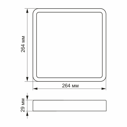 Светильник LED накладной  VIDEX VL-DLSS-245B, 24W, 5000K, квадрат, Black, 27802