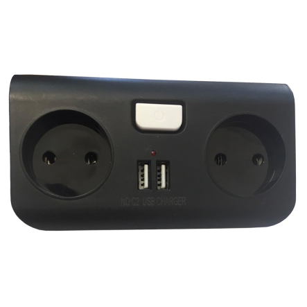 Колодка двойник линейный с 2 USB 1ATNSy5000916 - 1