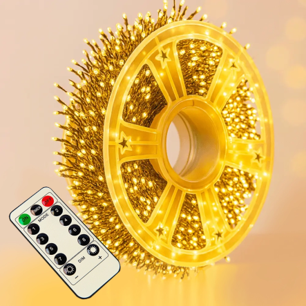 Гирлянда LED Роса Мишура от USB 100м, 2000LED+ пульт, Тёплый белый свет - 1