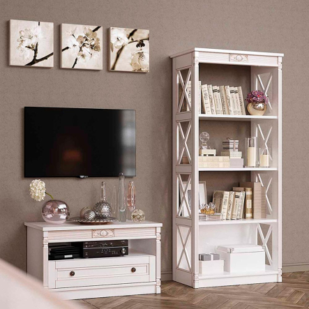 Этажерка Мебус Марсель 800х375х1800 мм, дуб, пломбир - 1