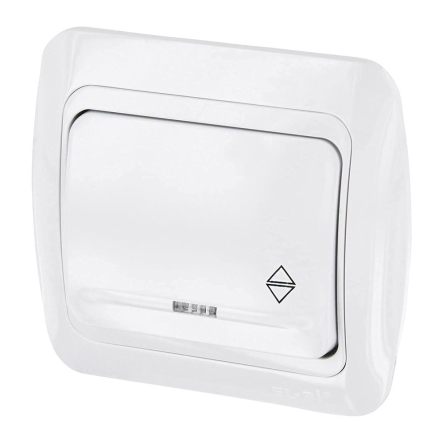 Выключатель EL-BI TUNA, проходной с подсветкой, белый, (без вставки), 502-010200-210 - 1