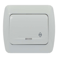 Вимикач EL-BI ZIRVE Fixline, прохідний з підсвідкою, білий, 501-010201-210