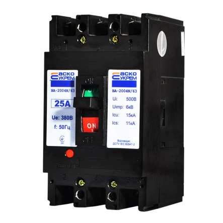 Автоматический выключатель АСКО-УКРЕМ ВА-2004N/63 3р, 25А, A0010040061