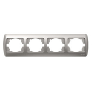 Рамка ZIRVE EL-BI четверная горизонтальная, серый металлик, 501-001000-228