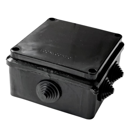 Коробка распределительная наружная КОВА-ЕЛЕКТРО Р9, без клемм 100х100х70 мм, черная, ФР-00001831 - 1