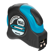 Рулетка GROSS &quot;Schlagfest&quot; 10м x 25 мм, магнітний прогумований зачіп 2-х шкала, 31115