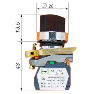 Переключатель 2-х позиционный Промфактор ВК-011ПР-2 1З, 1но