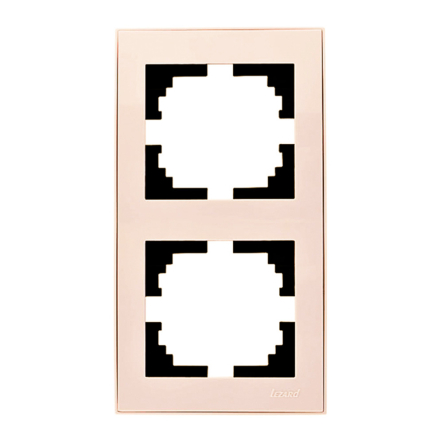 Рамка Lezard RAIN двомісна, вертикальна, крем, 703-0303-152 - 1