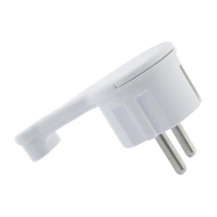 Вилка Timex угловая плоская 16А белая, WT-16UP BI